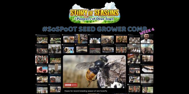 SoSPoOT Collage Week 4 Games are for hoverflies too – thanks to Marvelous’ Story of Seasons and the Royal Zoological Society Scotland