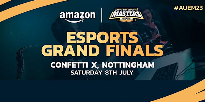amazon university esports masters finals 2023 header img The Amazon University Esports Masters grand finals will be held in the United Kingdom next month