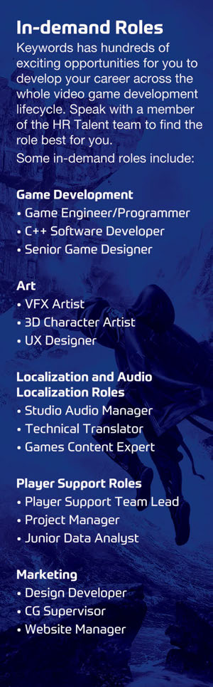 develop jobs 979 keywords studios hiring DEVELOP/JOBS: Keywords Studios – "Join an international technical and creative services provider to the video games industry and beyond."